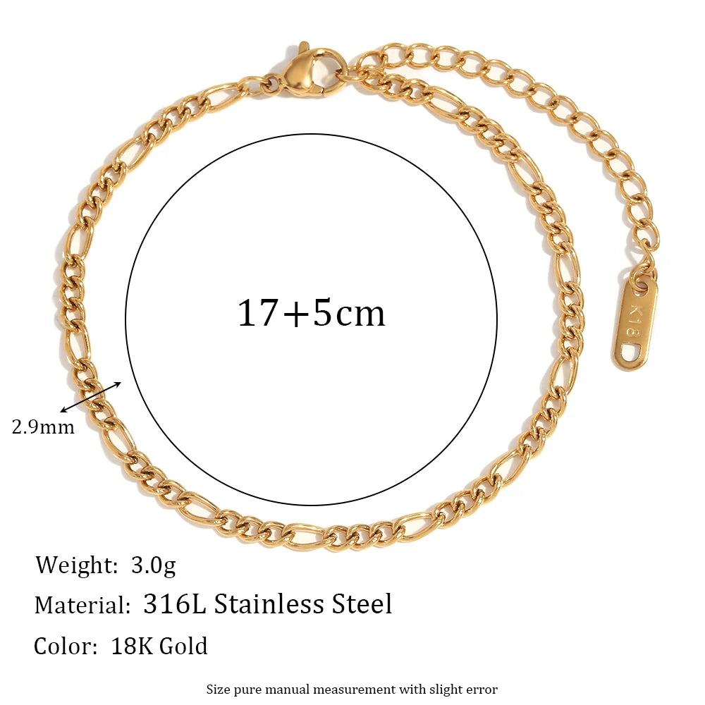 Goudkleurige Figaro-armband met maatvoering van 17 plus 5 cm