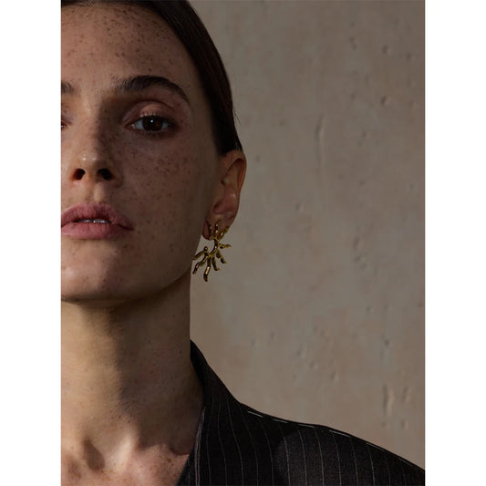 Sun stud earrings, worn – Charmhabit