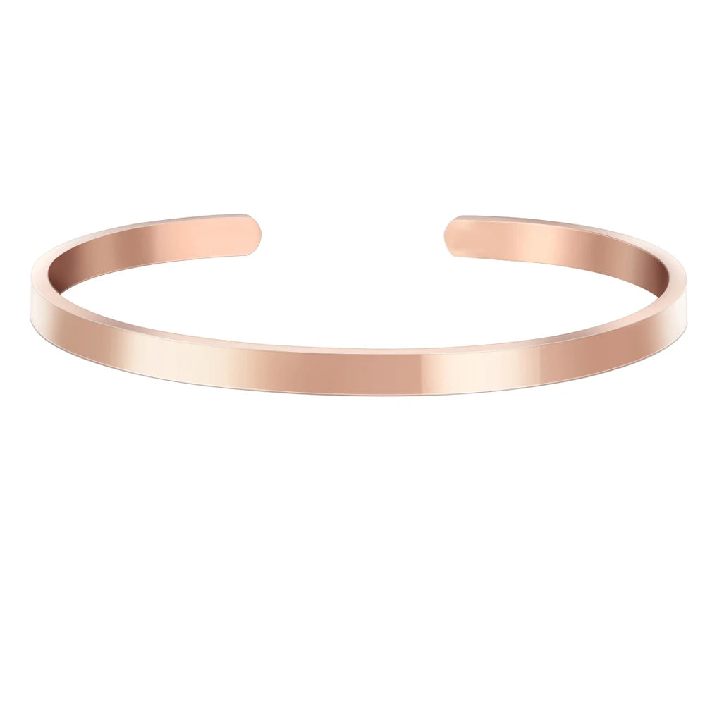 Bredere roségoudkleurige open armband