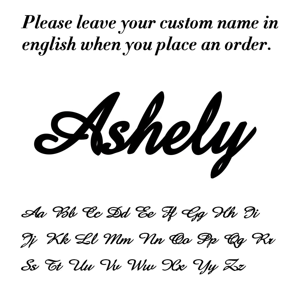 Lettertypevoorbeeld voor een gepersonaliseerde naamketting, overzicht 2