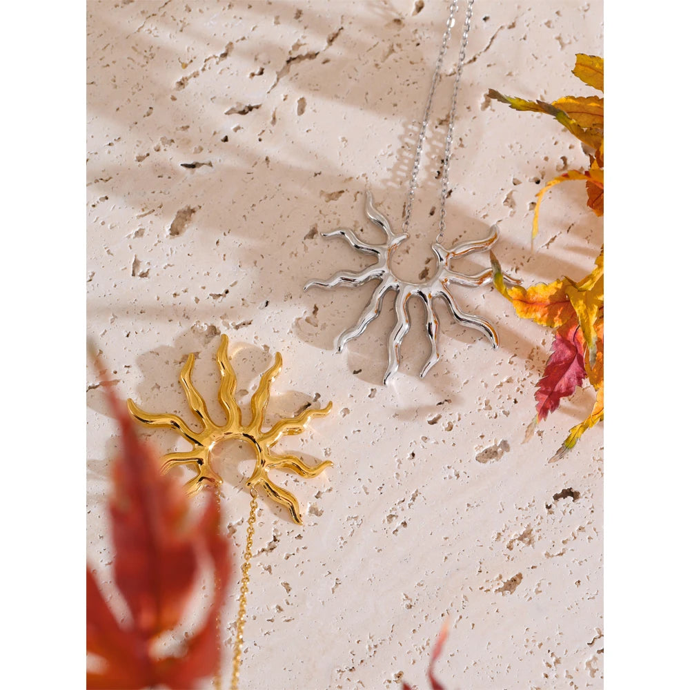 Sunburst Pendant Necklace, styled shot – Charmhabit