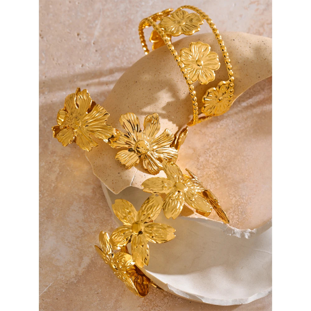 Adjustable floral cuff, styled shot – Charmhabit