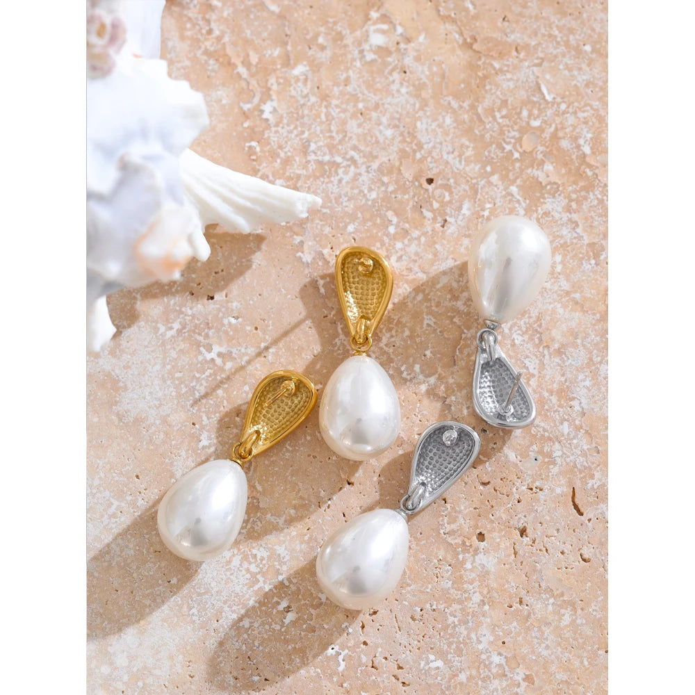 Teardrop and pearl earrings, styled shot – Charmhabit