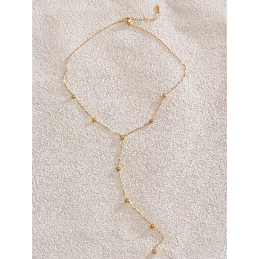 Long Y necklace with beads, styled shot – Charmhabit