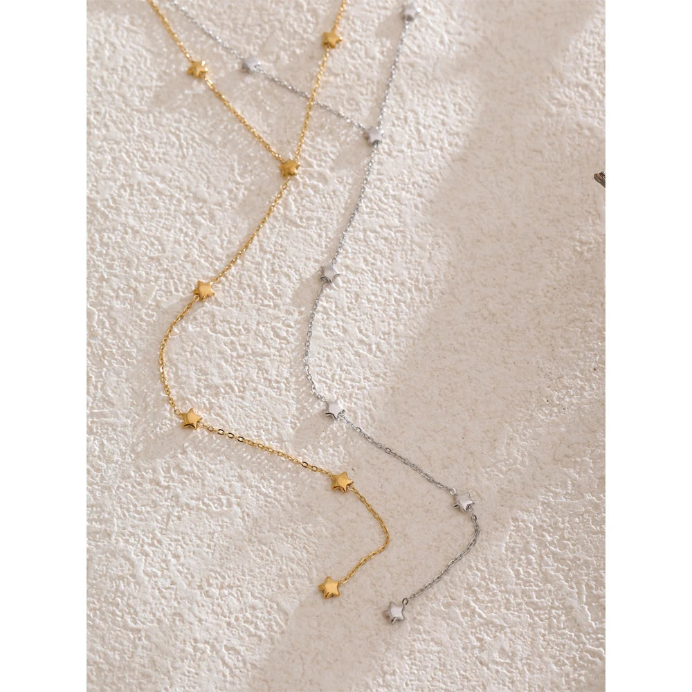 Long Y necklace with beads, styled shot – Charmhabit