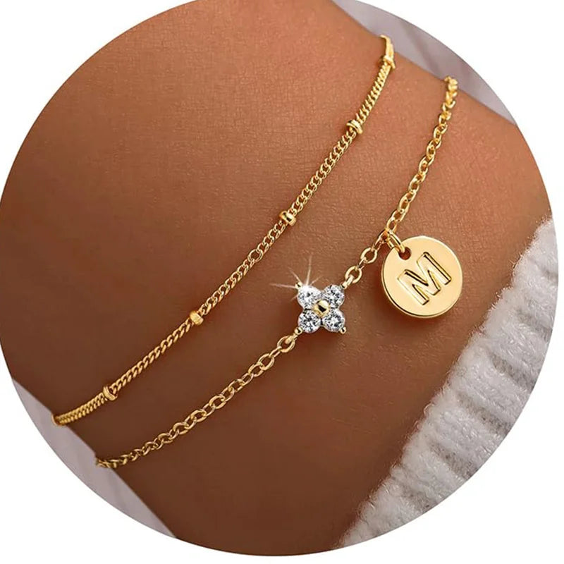 Klaverarmband met letter M