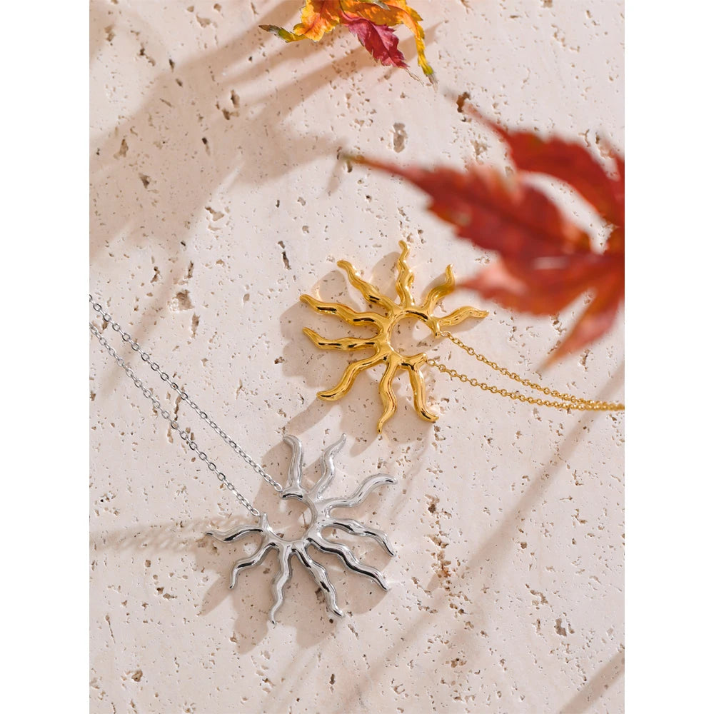 Sunburst Pendant Necklace, styled shot – Charmhabit
