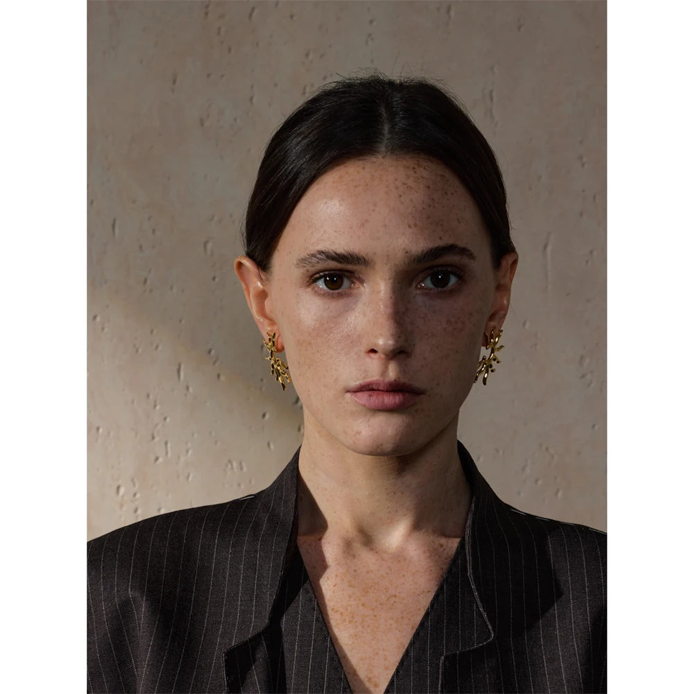Sun stud earrings, worn – Charmhabit