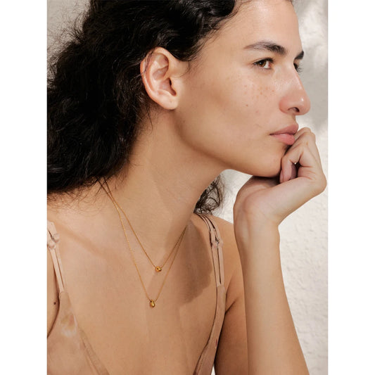 Double Necklace with Cast Pendant worn – Charmhabit