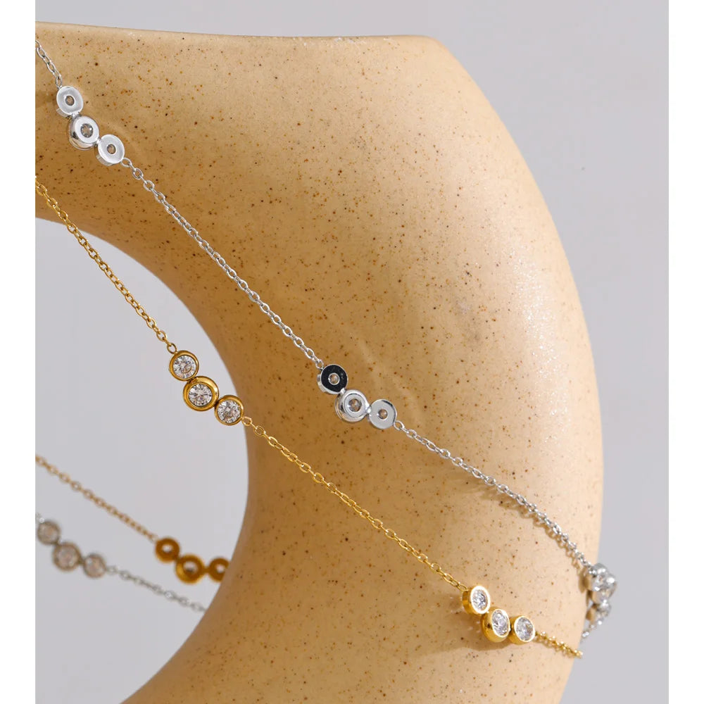 Fine necklace with cubic zirconia stones, styled shot – Charmhabit