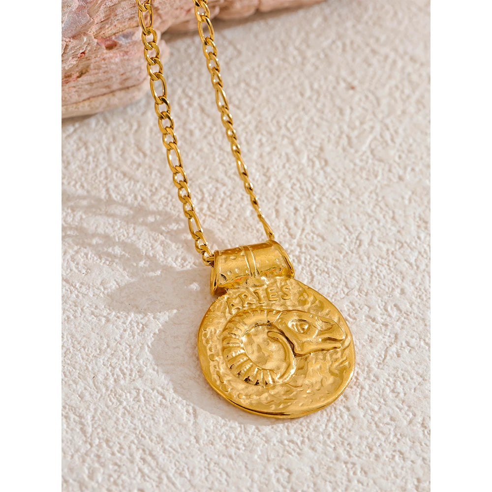 Goudkleurige sterrenbeeldketting met Ram-hanger