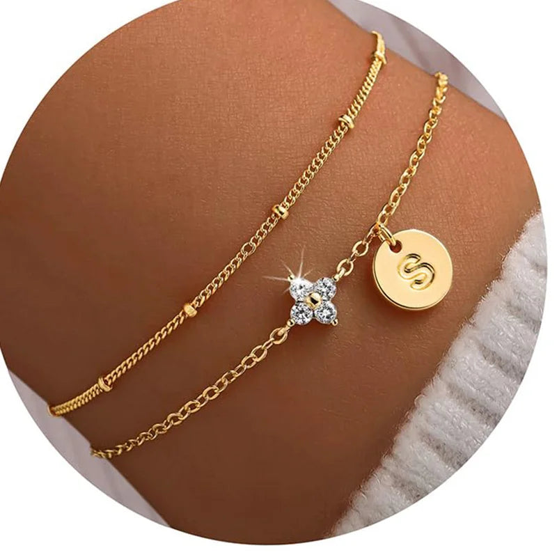 Klaverarmband met letter S