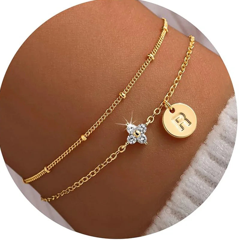 Klaverarmband met letter R