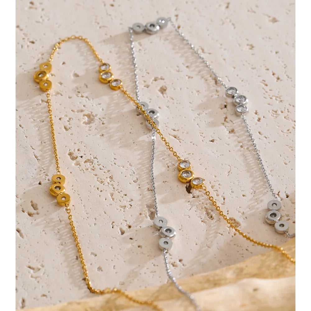 Fine necklace with cubic zirconia stones, styled shot – Charmhabit