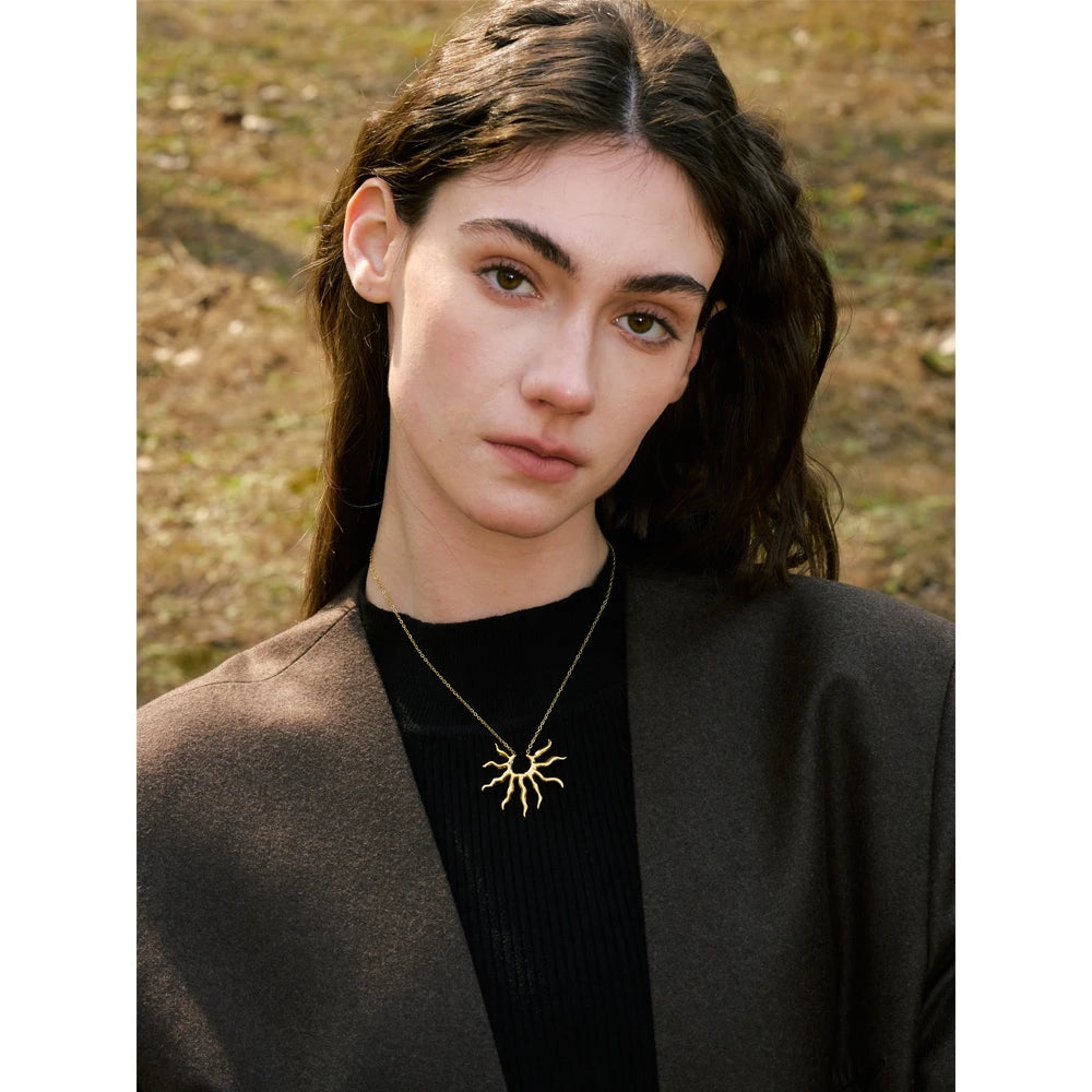Sunburst Pendant Necklace worn – Charmhabit