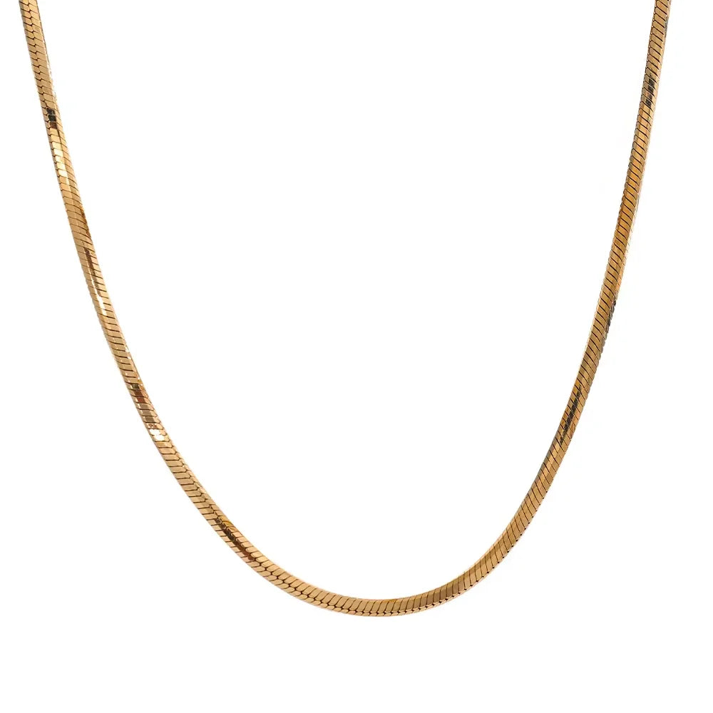 Long collier à maillons scintillants, doré – Charmhabit
