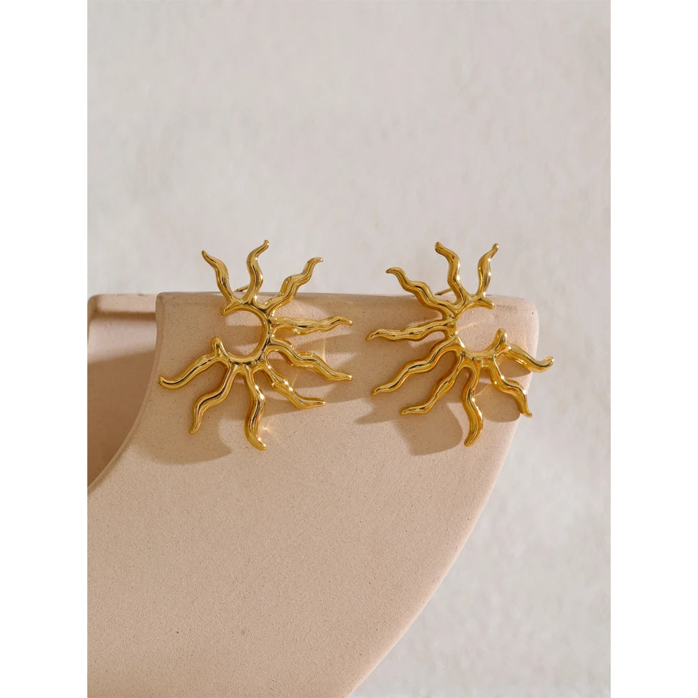 Sun stud earrings, styled shot – Charmhabit