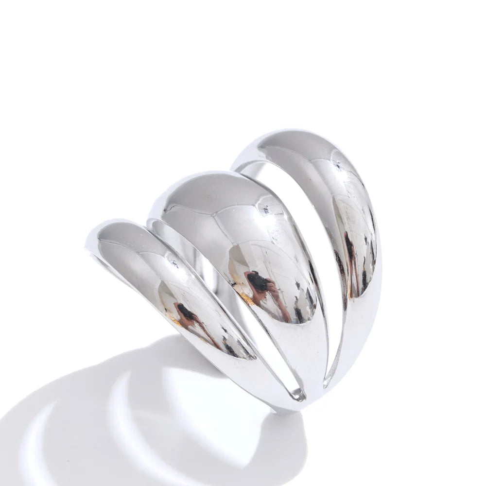 Layered dome ring, silver – Charmhabit