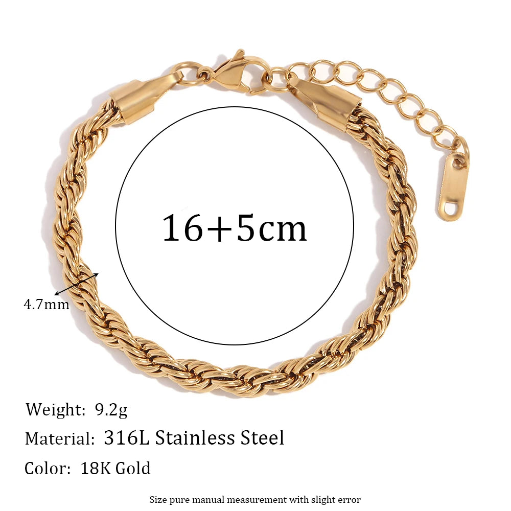 Goudkleurige Twist-armband met maatvoering van 16 plus 5 cm