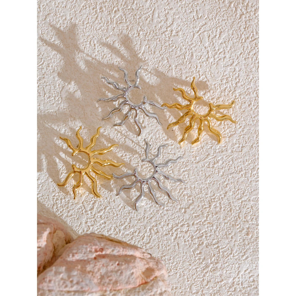 Sun stud earrings, styled shot – Charmhabit