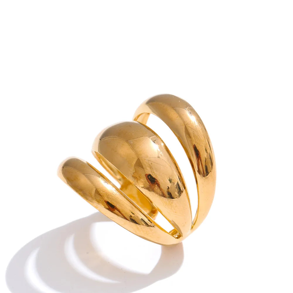 Layered dome ring, gold – Charmhabit