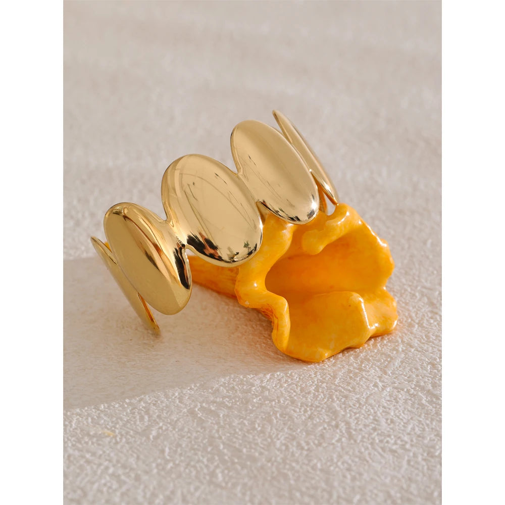 Smooth wide cuff bracelet, styled shot – Charmhabit