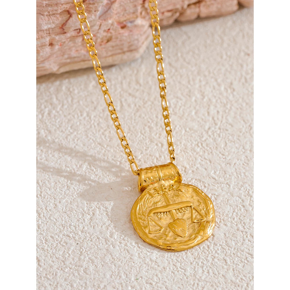 Goudkleurige sterrenbeeldketting met Weegschaal-hanger