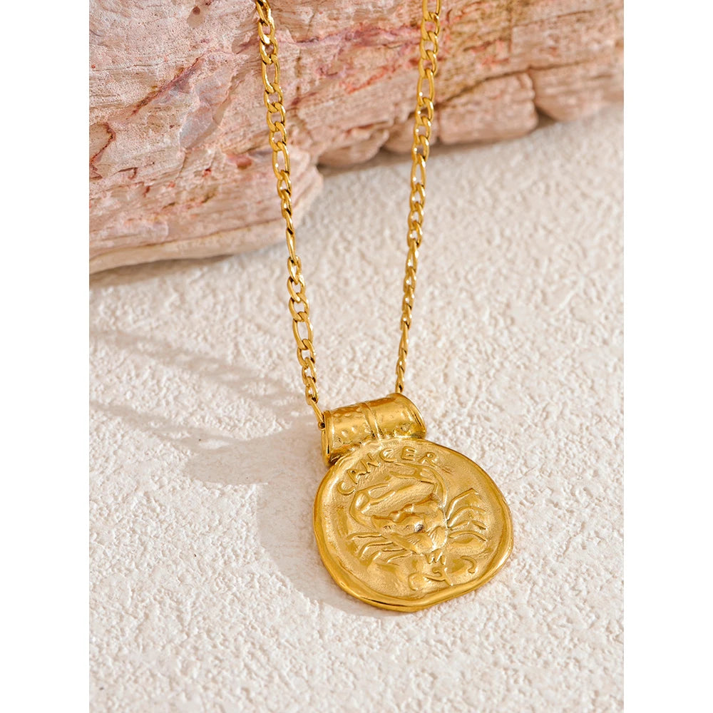 Goudkleurige sterrenbeeldketting met Kreeft-hanger