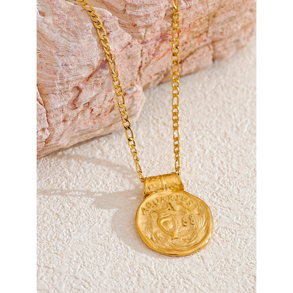 Goudkleurige sterrenbeeldketting met Waterman-hanger