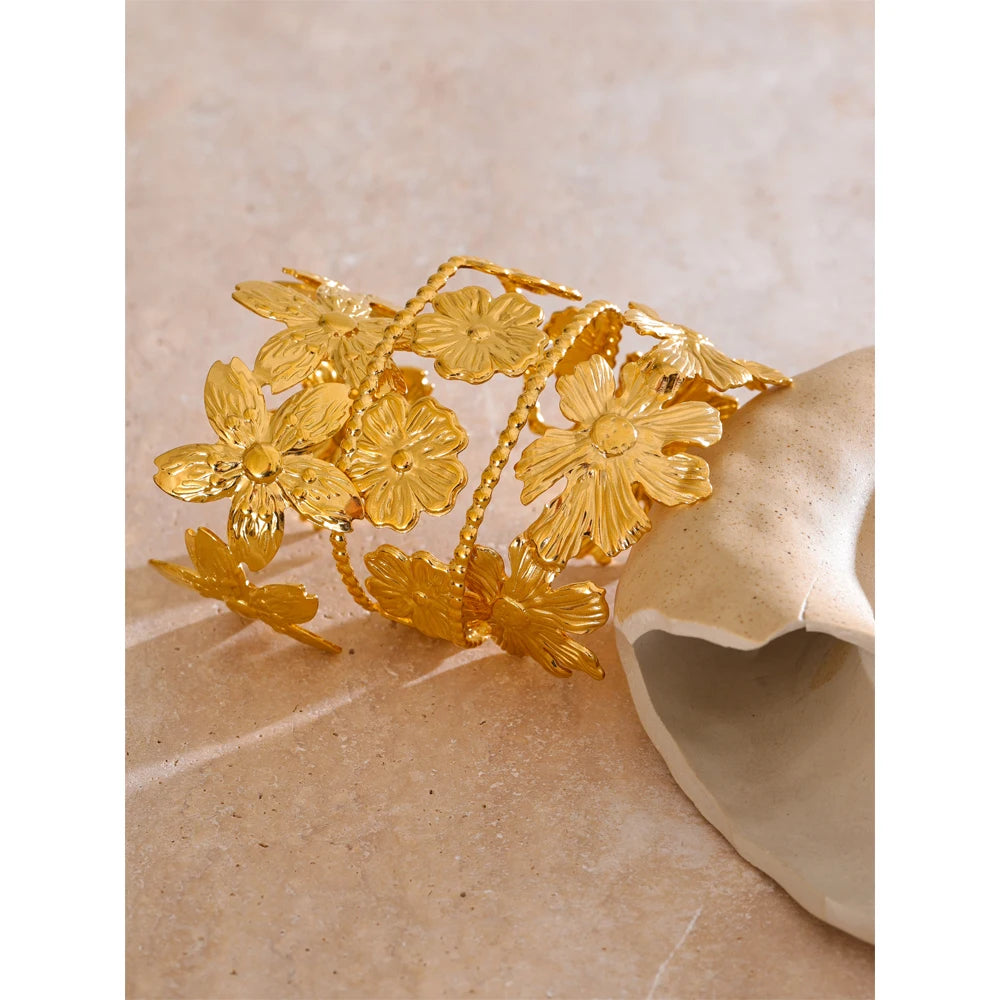 Adjustable floral cuff, styled shot – Charmhabit