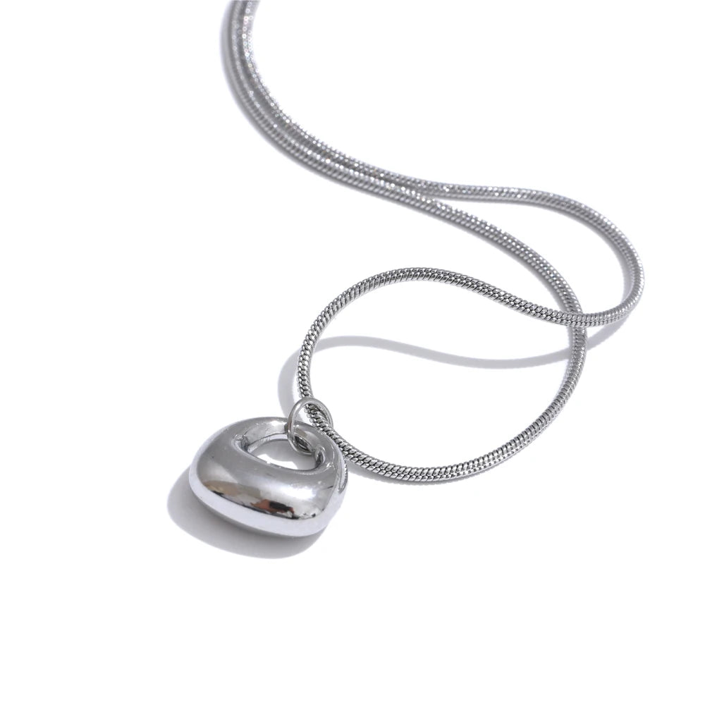 Schlangenkette mit offenem Anhänger, Silber – Charmhabit