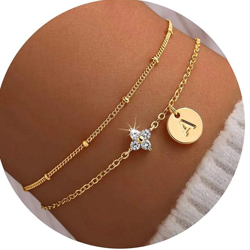 Klaverarmband met letter A
