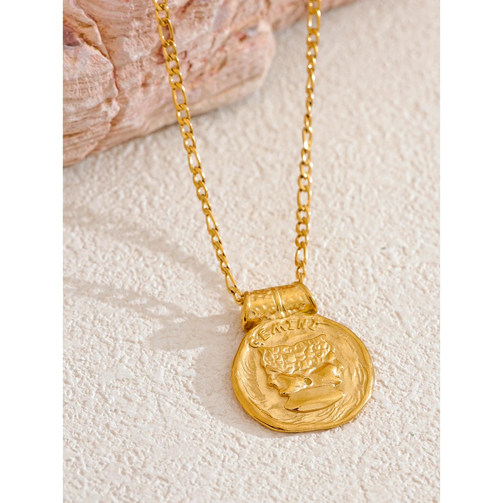 Goudkleurige sterrenbeeldketting met Tweelingen-hanger