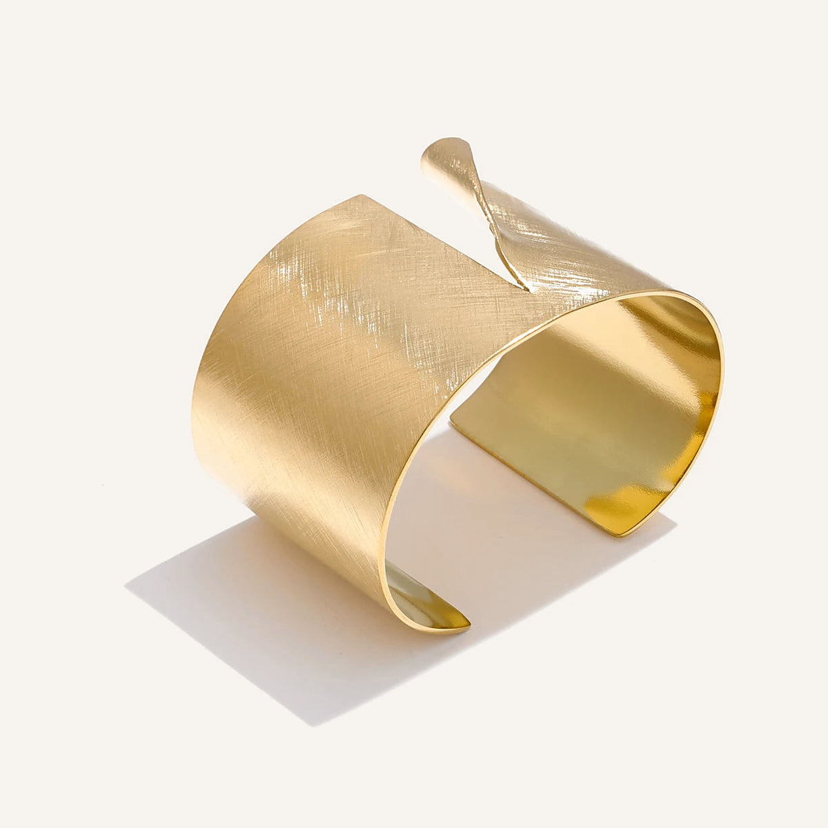 Wide Brushed Cuff Bracelet gold tone – Charmhabit
