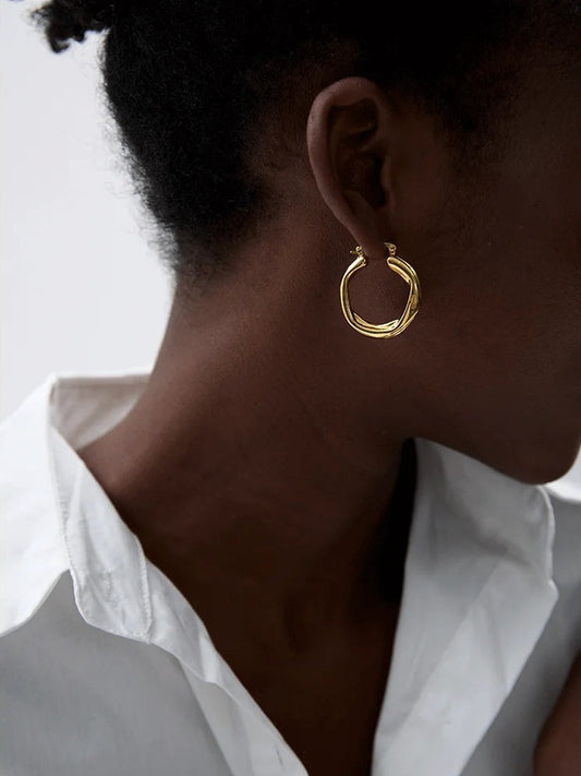 Twisted hoop earrings, worn – Charmhabit