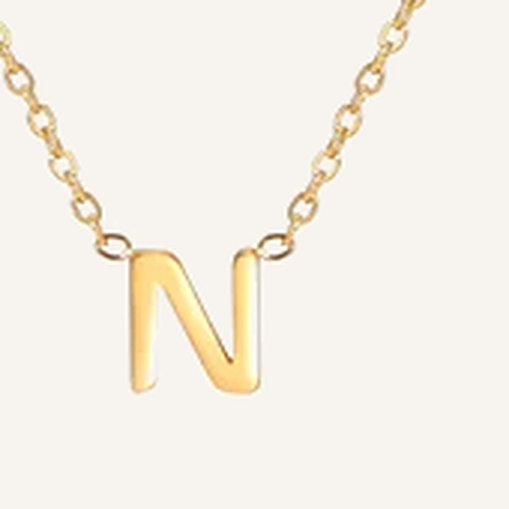 Initialenkette, Buchstabe N, goldfarben – Charmhabit