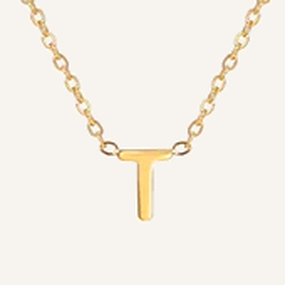 Initialenkette, Buchstabe T, goldfarben – Charmhabit
