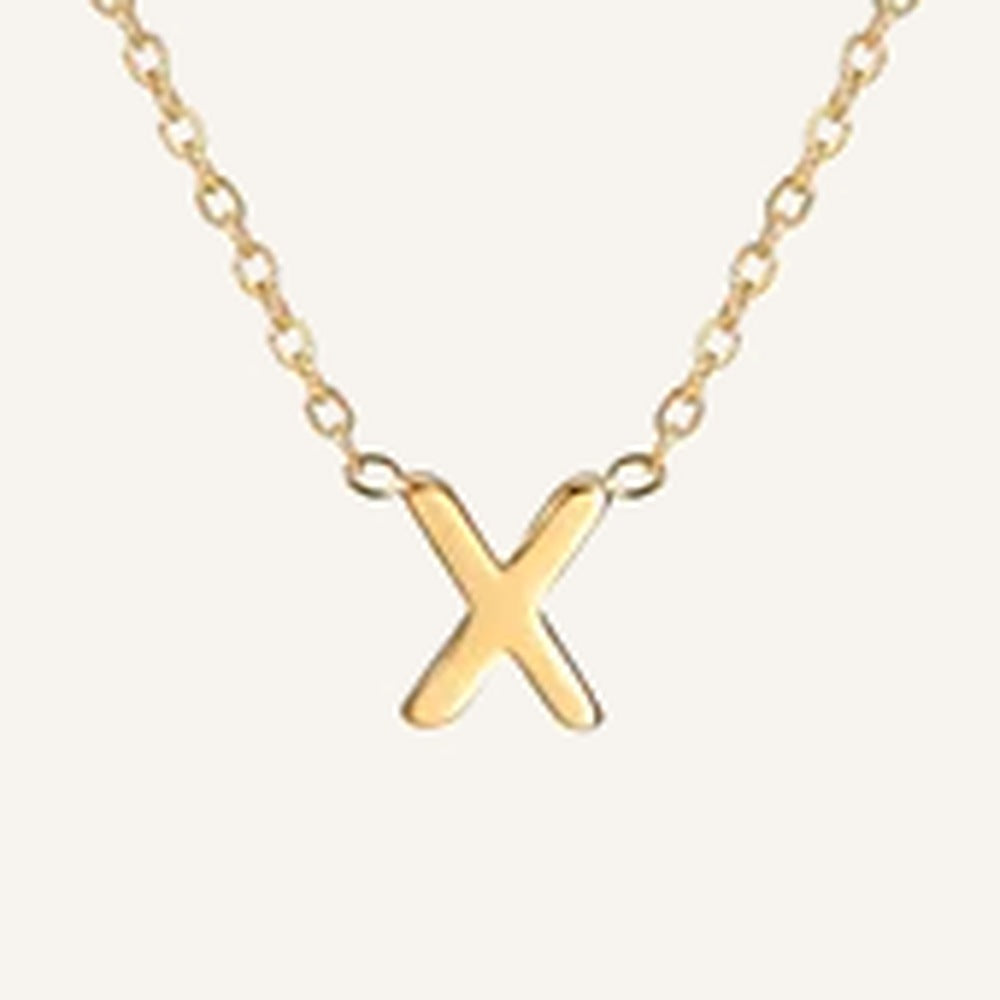 Initialenkette, Buchstabe X, goldfarben – Charmhabit