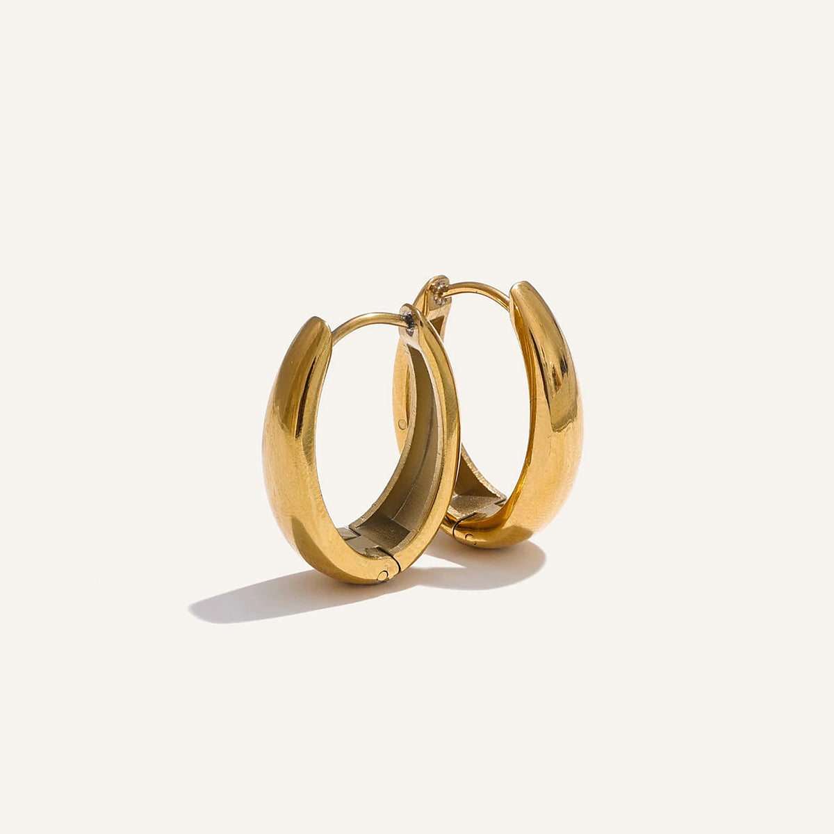 Small hoop earrings, gold tone, standalone – Charmhabit
