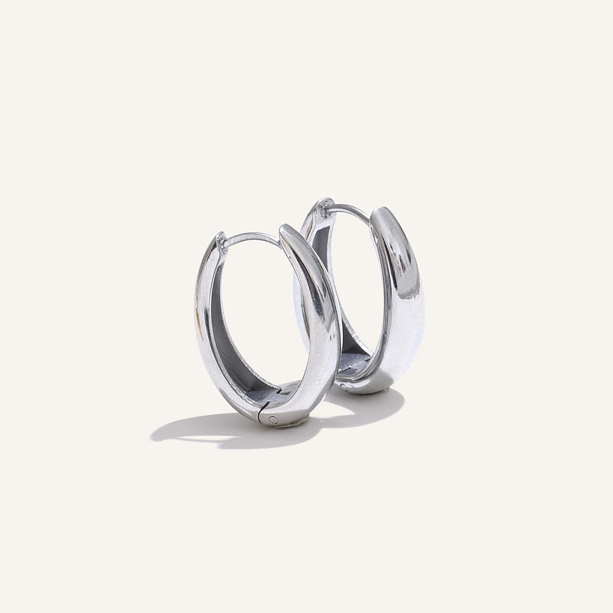 Small hoop earrings, silver tone, standalone – Charmhabit
