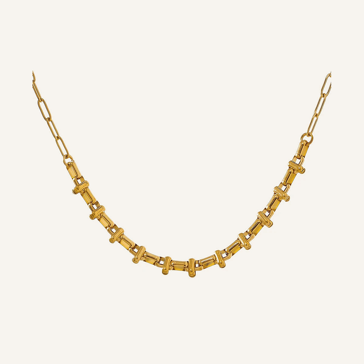 Short choker with gold-tone links, gold colour – Charmhabit