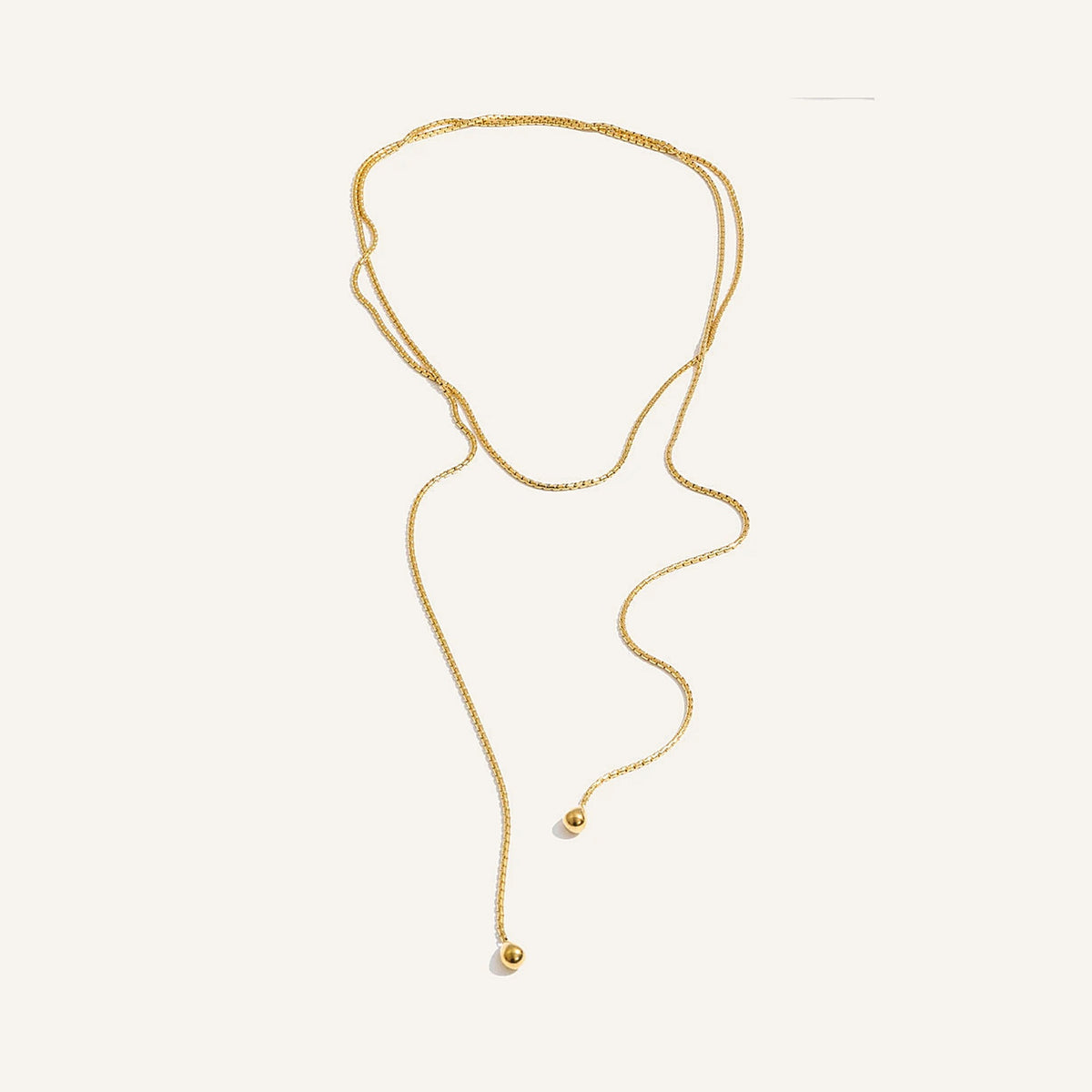 130 cm long necklace in gold tone – Charmhabit