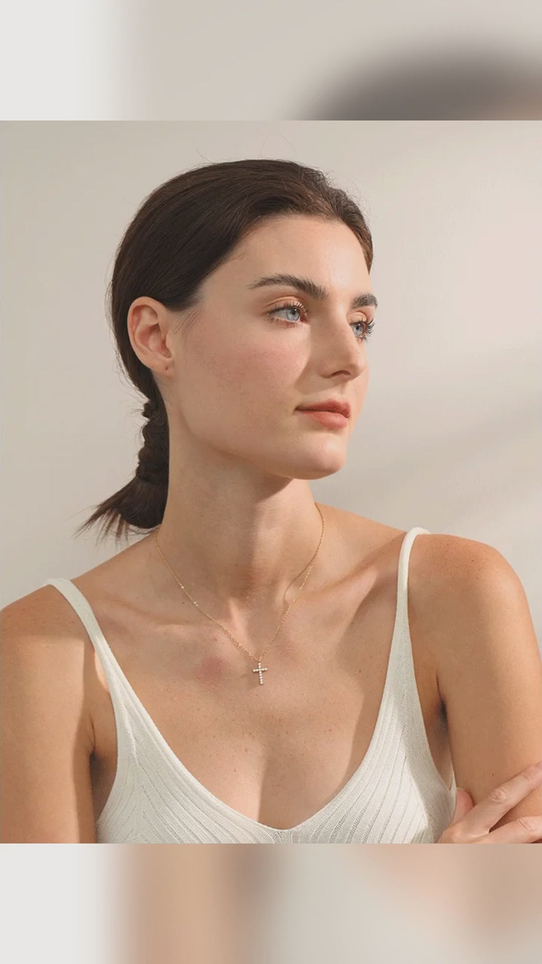 ketting-kruisje-zirkonia-rij