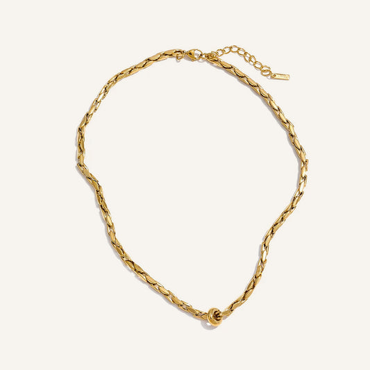 Strakke schakelketting van staal kleur goud – Charmhabit
